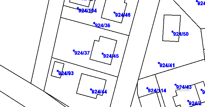 Parcela st. 924/45 v KÚ Suchdol nad Lužnicí, Katastrální mapa
