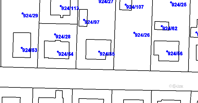 Parcela st. 924/55 v KÚ Suchdol nad Lužnicí, Katastrální mapa