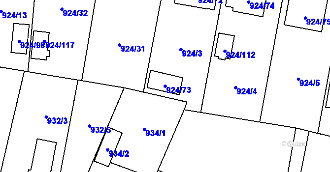 Parcela st. 924/73 v KÚ Suchdol nad Lužnicí, Katastrální mapa