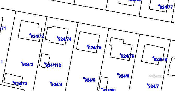 Parcela st. 924/75 v KÚ Suchdol nad Lužnicí, Katastrální mapa