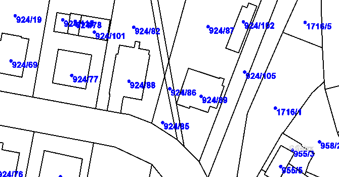 Parcela st. 924/86 v KÚ Suchdol nad Lužnicí, Katastrální mapa