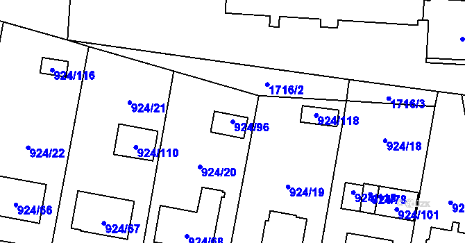 Parcela st. 924/96 v KÚ Suchdol nad Lužnicí, Katastrální mapa