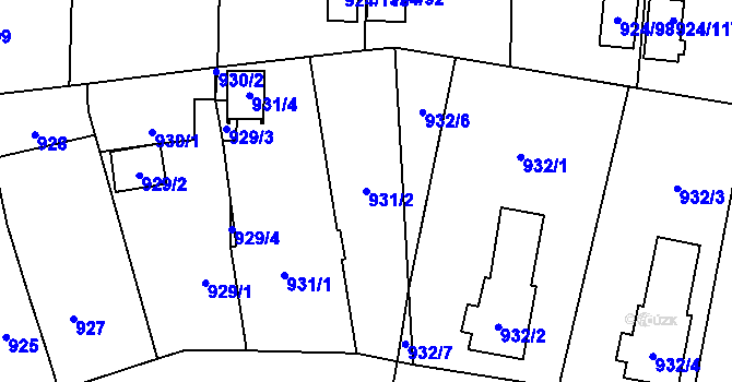 Parcela st. 931/2 v KÚ Suchdol nad Lužnicí, Katastrální mapa