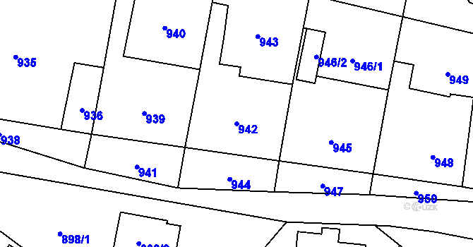 Parcela st. 942 v KÚ Suchdol nad Lužnicí, Katastrální mapa