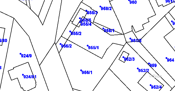 Parcela st. 955/1 v KÚ Suchdol nad Lužnicí, Katastrální mapa
