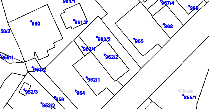 Parcela st. 962/2 v KÚ Suchdol nad Lužnicí, Katastrální mapa