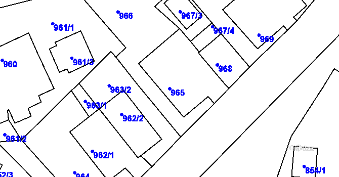 Parcela st. 965 v KÚ Suchdol nad Lužnicí, Katastrální mapa