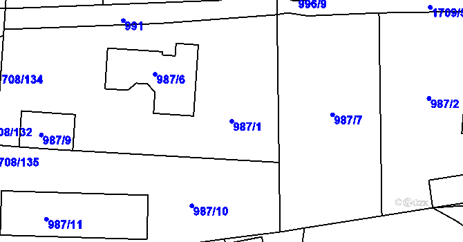 Parcela st. 987/1 v KÚ Suchdol nad Lužnicí, Katastrální mapa