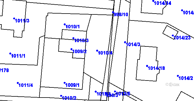 Parcela st. 1010/4 v KÚ Suchdol nad Lužnicí, Katastrální mapa