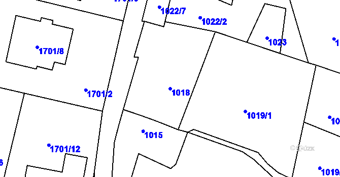 Parcela st. 1018 v KÚ Suchdol nad Lužnicí, Katastrální mapa