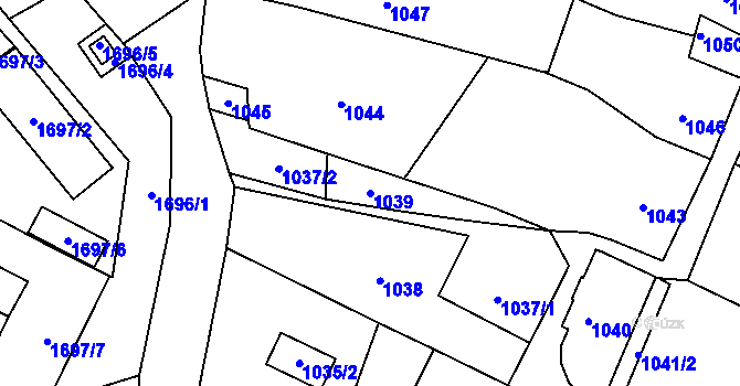 Parcela st. 1039 v KÚ Suchdol nad Lužnicí, Katastrální mapa