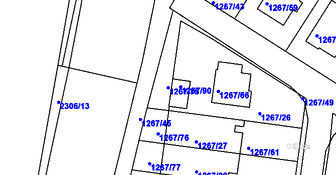 Parcela st. 1267/75 v KÚ Suchdol nad Lužnicí, Katastrální mapa