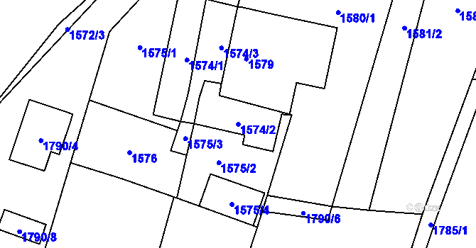 Parcela st. 1574/2 v KÚ Suchdol nad Lužnicí, Katastrální mapa