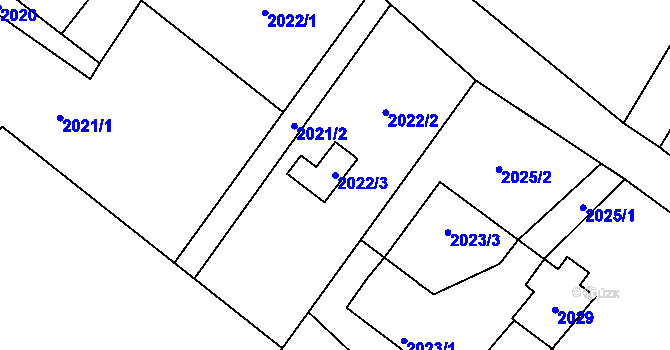 Parcela st. 2022/3 v KÚ Suchdol nad Lužnicí, Katastrální mapa