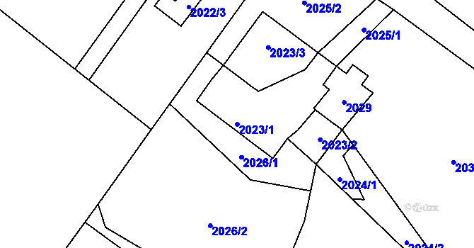 Parcela st. 2023/1 v KÚ Suchdol nad Lužnicí, Katastrální mapa