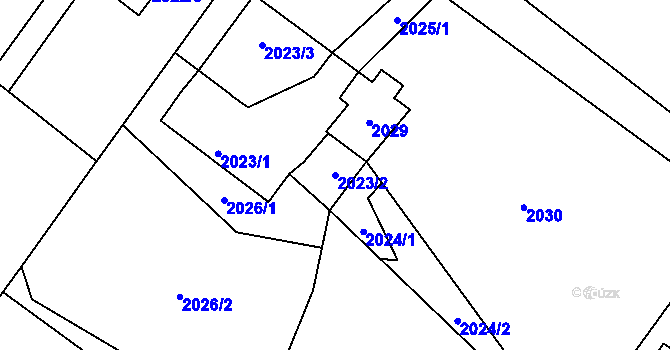 Parcela st. 2023/2 v KÚ Suchdol nad Lužnicí, Katastrální mapa