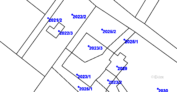 Parcela st. 2023/3 v KÚ Suchdol nad Lužnicí, Katastrální mapa