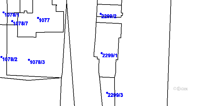 Parcela st. 2299/1 v KÚ Suchdol nad Lužnicí, Katastrální mapa