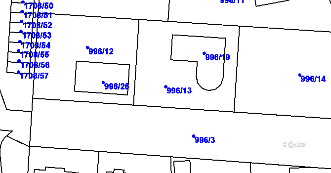Parcela st. 996/13 v KÚ Suchdol nad Lužnicí, Katastrální mapa