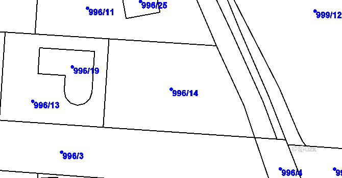Parcela st. 996/14 v KÚ Suchdol nad Lužnicí, Katastrální mapa