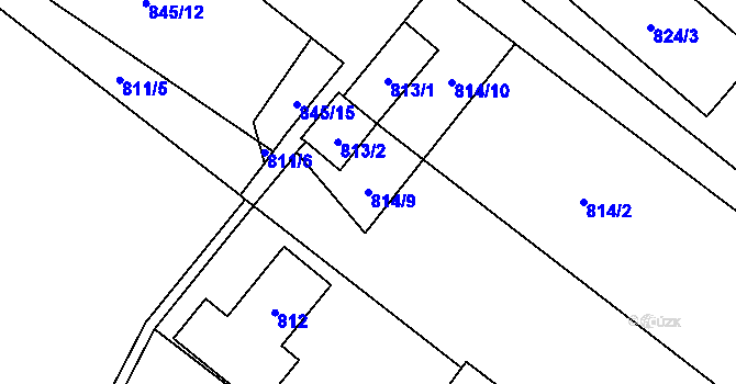 Parcela st. 814/9 v KÚ Suchdol nad Lužnicí, Katastrální mapa