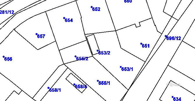 Parcela st. 653/2 v KÚ Suchdol nad Lužnicí, Katastrální mapa