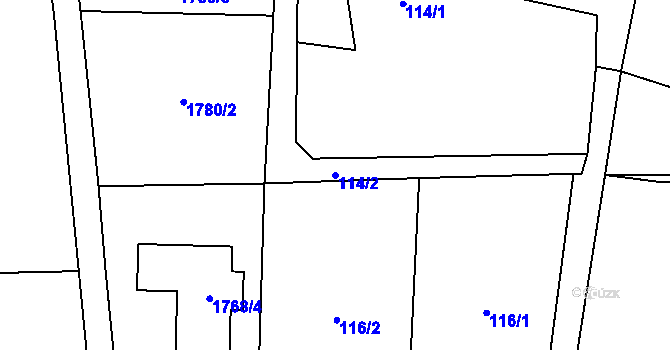 Parcela st. 114/2 v KÚ Suchdol nad Lužnicí, Katastrální mapa
