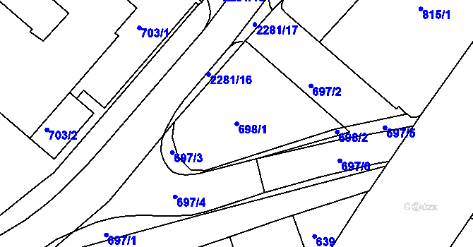Parcela st. 698/1 v KÚ Suchdol nad Lužnicí, Katastrální mapa