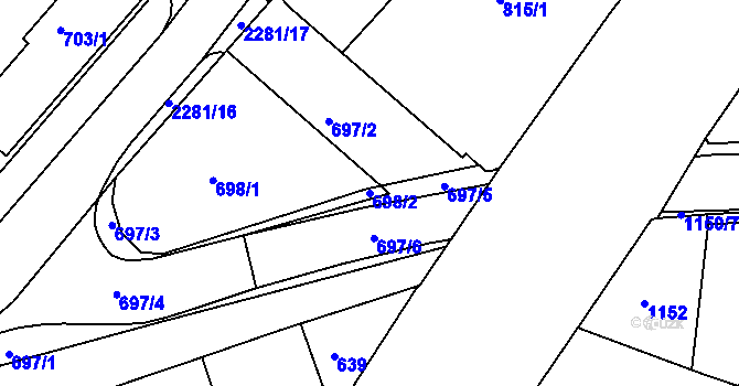 Parcela st. 698/2 v KÚ Suchdol nad Lužnicí, Katastrální mapa