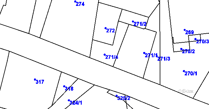 Parcela st. 271/4 v KÚ Suchdol nad Lužnicí, Katastrální mapa