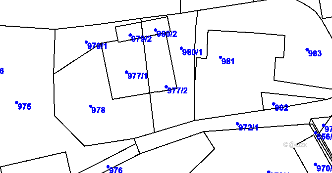 Parcela st. 977/2 v KÚ Suchdol nad Lužnicí, Katastrální mapa