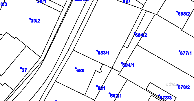 Parcela st. 683/1 v KÚ Suchdol nad Lužnicí, Katastrální mapa