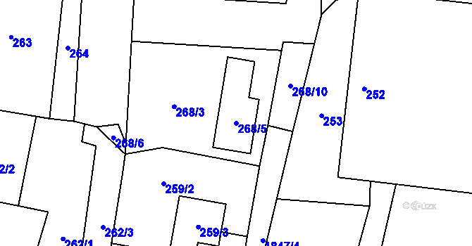 Parcela st. 268/5 v KÚ Suchdol nad Lužnicí, Katastrální mapa
