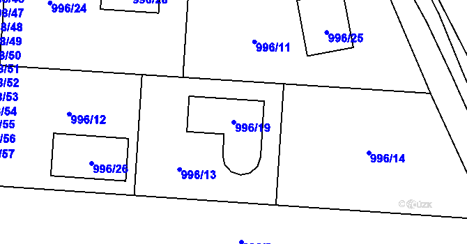 Parcela st. 996/19 v KÚ Suchdol nad Lužnicí, Katastrální mapa