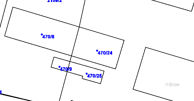 Parcela st. 470/24 v KÚ Suchdol nad Lužnicí, Katastrální mapa