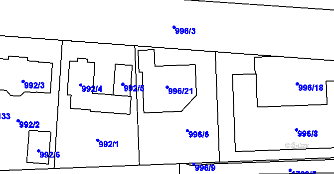Parcela st. 996/21 v KÚ Suchdol nad Lužnicí, Katastrální mapa