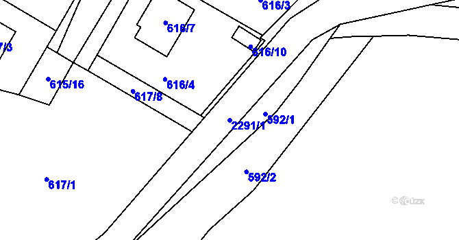 Parcela st. 2291/1 v KÚ Suchdol nad Lužnicí, Katastrální mapa