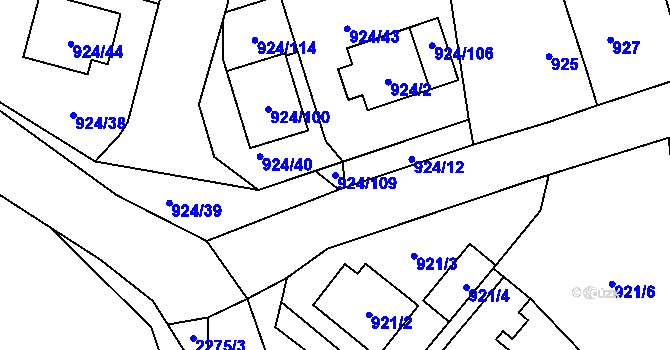 Parcela st. 924/109 v KÚ Suchdol nad Lužnicí, Katastrální mapa
