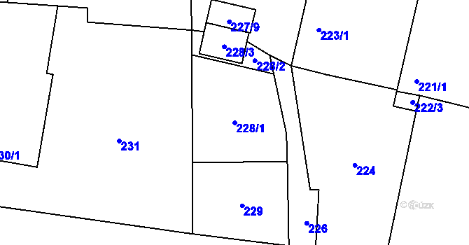 Parcela st. 228/1 v KÚ Suchdol nad Lužnicí, Katastrální mapa