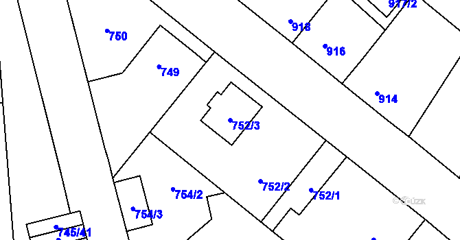 Parcela st. 752/3 v KÚ Suchdol nad Lužnicí, Katastrální mapa