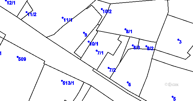 Parcela st. 7/1 v KÚ Suchdol nad Lužnicí, Katastrální mapa