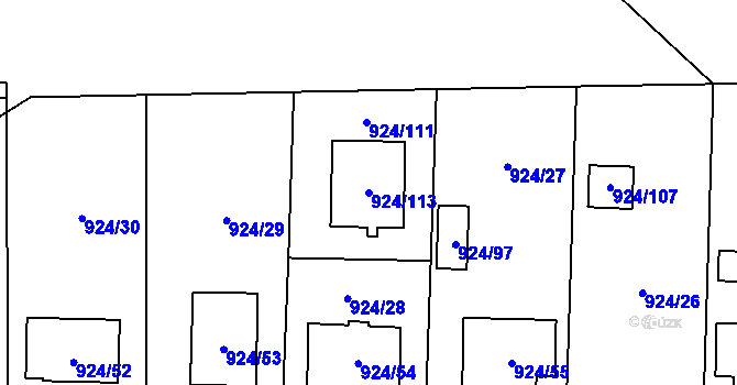 Parcela st. 924/113 v KÚ Suchdol nad Lužnicí, Katastrální mapa