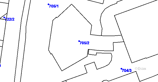 Parcela st. 705/2 v KÚ Suchdol nad Lužnicí, Katastrální mapa