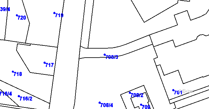 Parcela st. 708/3 v KÚ Suchdol nad Lužnicí, Katastrální mapa