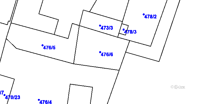 Parcela st. 476/6 v KÚ Suchdol nad Lužnicí, Katastrální mapa