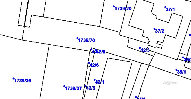 Parcela st. 42/8 v KÚ Suchdol nad Lužnicí, Katastrální mapa