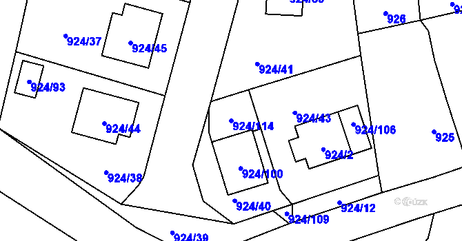 Parcela st. 924/114 v KÚ Suchdol nad Lužnicí, Katastrální mapa