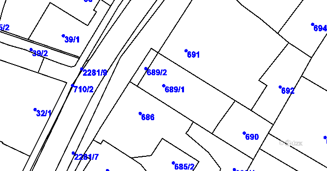 Parcela st. 689/1 v KÚ Suchdol nad Lužnicí, Katastrální mapa