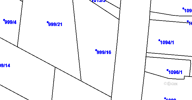 Parcela st. 999/16 v KÚ Suchdol nad Lužnicí, Katastrální mapa
