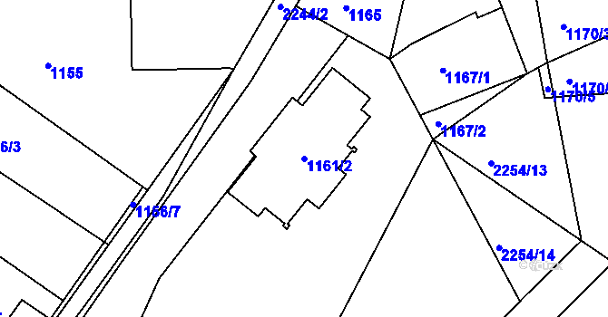 Parcela st. 1161/2 v KÚ Suchdol nad Lužnicí, Katastrální mapa